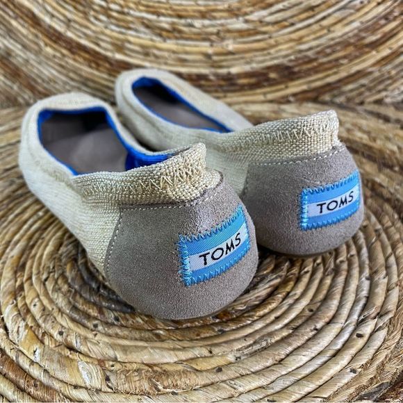 Toms One for One Beige Canvas Ballerina Flats Shoes Size 7 Exc. Condition - Picture 3 of 9